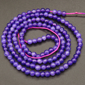 Natural Alabaster,Round,Dyed,Purple,3mm,Hole:0.4mm,about 125pcs/strand,about 6g/strand,5 strands/package,15"(38cm),XBGB03957vbnb-L001