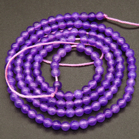 Natural Alabaster,Round,Dyed,Purple,3mm,Hole:0.4mm,about 125pcs/strand,about 6g/strand,5 strands/package,15"(38cm),XBGB03963vbnb-L001