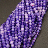 Natural Alabaster,Round,Dyed,Purple,3mm,Hole:0.4mm,about 125pcs/strand,about 6g/strand,5 strands/package,15"(38cm),XBGB03966vbnb-L001