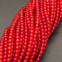 Natural Alabaster,Round,Dyed,Red,2mm,Hole:0.4mm,about 190pcs/strand,about 3g/strand,5 strands/package,15"(38cm),XBGB03969vbmb-L001