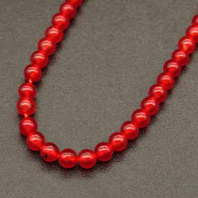 Natural Alabaster,Round,Dyed,Red,2mm,Hole:0.4mm,about 190pcs/strand,about 3g/strand,5 strands/package,15"(38cm),XBGB03969vbmb-L001