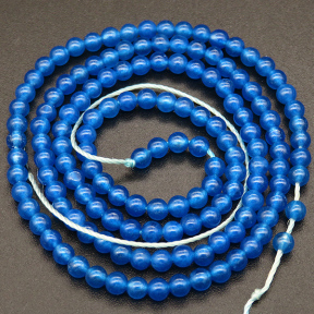 Natural Alabaster,Round,Dyed,Blue,3mm,Hole:0.4mm,about 125pcs/strand,about 6g/strand,5 strands/package,15"(38cm),XBGB03972vbnb-L001