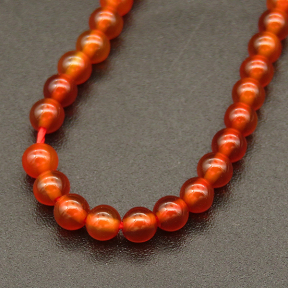 Natural Alabaster,Round,Dyed,Orange Red,3mm,Hole:0.4mm,about 125pcs/strand,about 6g/strand,5 strands/package,15"(38cm),XBGB03978vbnb-L001