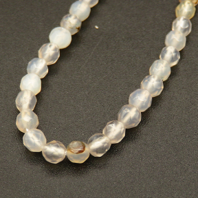 Natural Alabaster,Round,Faceted,Dyed,White,3mm,Hole:0.4mm,about 125pcs/strand,about 6g/strand,5 strands/package,15"(38cm),XBGB03999abol-L001