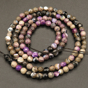 Natural Agate,Fire Agate,Round,Faceted,Dyed,Purple,3mm,Hole:0.4mm,about 125pcs/strand,about 6g/strand,5 strands/package,15"(38cm),XBGB04005abol-L001