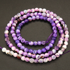Natural Agate,Fire Agate,Round,Faceted,Dyed,Purple,3mm,Hole:0.4mm,about 125pcs/strand,about 6g/strand,5 strands/package,15"(38cm),XBGB04008abol-L001