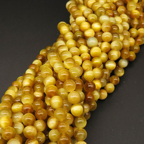 Natural Gold Tiger Eye,Round,Yellow,6mm,Hole:0.5mm,about 63pcs/strsnd,about 22g/strand,5 strands/package,15"(38cm),XBGB04320ahjb-L001