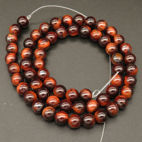 Natural Tiger Eye,Round,Dyed,Red,6mm,Hole:0.5mm,about 63pcs/strsnd,about 22g/strand,5 strands/package,15"(38cm),XBGB04329ahjb-L001