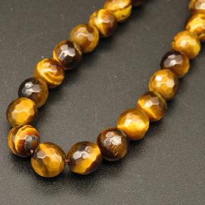 Natural Gold Tiger Eye,Round,Dyed,Gold Yellow,6mm,Hole:0.5mm,about 63pcs/strsnd,about 22g/strand,5 strands/package,15"(38cm),XBGB04332ahjb-L001