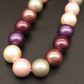 Shell Pearl Beads,Round,Dyed,Mixed color,10mm,Hole:0.8mm,about 38pcs/strsnd,about 55g/strand,5 strands/package,15"(38cm),XBSP00402vbpb-L001