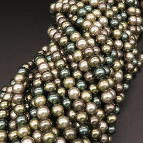Shell Pearl Beads,Round,Dyed,Mixed color,8mm,Hole:1mm,about 48pcs/strsnd,about 36g/strand,5 strands/package,15"(38cm),XBSP00408bbov-L001