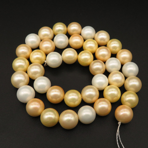 Shell Pearl Beads,Round,Dyed,Mixed color,10mm,Hole:0.8mm,about 38pcs/strsnd,about 55g/strand,5 strands/package,15"(38cm),XBSP00417vbpb-L001