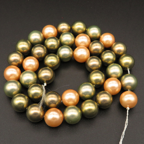 Shell Pearl Beads,Round,Dyed,Mixed color,10mm,Hole:1mm,about 38pcs/strsnd,about 55g/strand,5 strands/package,15"(38cm),XBSP00426vbpb-L001
