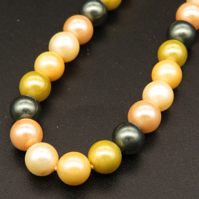 Shell Pearl Beads,Round,Dyed,Mixed color,6mm,Hole:0.8mm,about 63pcs/strsnd,about 22g/strand,5 strands/package,15"(38cm),XBSP00438vbnb-L001