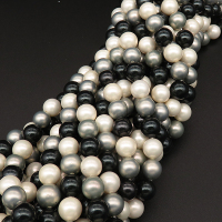Shell Pearl Beads,Round,Dyed,Mixed color,8mm,Hole:0.8mm, about48 pcs/strand,about 36g/strand,5 strands/package,15"(38cm),XBSP00447bbov-L001