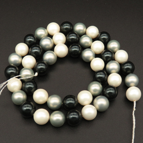Shell Pearl Beads,Round,Dyed,Mixed color,8mm,Hole:0.8mm, about48 pcs/strand,about 36g/strand,5 strands/package,15"(38cm),XBSP00447bbov-L001