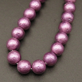 Shell Pearl Beads,Round,Frosted,Dyed,Purple,6mm,Hole:0.8mm,about 63pcs/strsnd,about 22g/strand,5 strands/package,15"(38cm),XBSP00474vbnb-L001