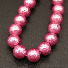 Shell Pearl Beads,Round,Frosted,Dyed,Rose red,6mm,Hole:0.8mm,about 63pcs/strsnd,about 22g/strand,5 strands/package,15"(38cm),XBSP00477vbnb-L001