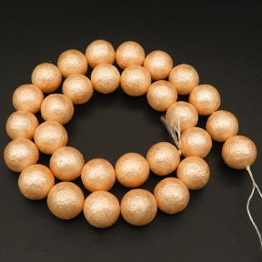 Shell Pearl Beads,Round,Frosted,Dyed,Gold,14mm,Hole:1mm,about 27pcs/strsnd,about 110g/strand,5 strands/package,15"(38cm),XBSP00480ahlv-L001