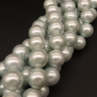 Shell Pearl Beads,Round,Dyed,AB Light blue,14mm,Hole:1mm,about 27pcs/strsnd,about 110g/strand,5 strands/package,15"(38cm),XBSP00497ahlv-L001