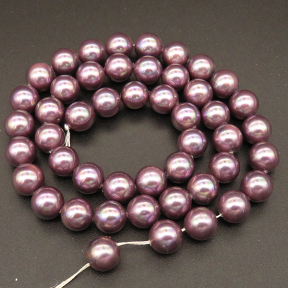 Shell Pearl Beads,Round,Dyed,AB Purple,8mm,Hole:1mm,about 48pcs/strsnd,about 36g/strand,5 strands/package,15"(38cm),XBSP00503bbov-L001