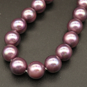 Shell Pearl Beads,Round,Dyed,AB Purple,8mm,Hole:1mm,about 48pcs/strsnd,about 36g/strand,5 strands/package,15"(38cm),XBSP00503bbov-L001