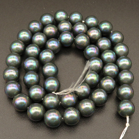 Shell Pearl Beads,Round,Dyed,AB 
Dark Grey,8mm,Hole:1mm,about 48pcs/strsnd,about 36g/strand,5 strands/package,15"(38cm),XBSP00512bbov-L001