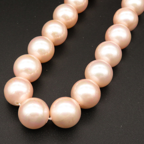 Shell Pearl Beads,Round,Dyed,AB Light Pink,12mm,Hole:1mm,about 32pcs/strsnd,about 80g/strand,5 strands/package,15"(38cm),XBSP00523bhia-L001