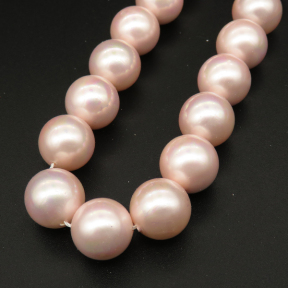 Shell Pearl Beads,Round,Dyed,AB Pink,12mm,Hole:1mm,about 32pcs/strsnd,about 80g/strand,5 strands/package,15"(38cm),XBSP00526bhia-L001