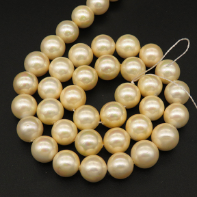 Shell Pearl Beads,Round,Dyed,AB Beige,10mm,Hole:1mm,about 45pcs/strsnd,about 48g/strand,5 strands/package,15"(38cm),XBSP00541vbpb-L001
