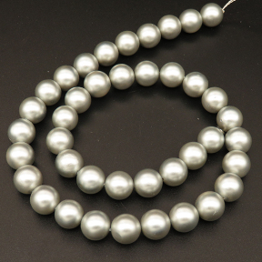 Shell Pearl Beads,Round,Frosted,Dyed,Grey,10mm,Hole:1mm,about 38pcs/strsnd,about 55g/strand,5 strands/package,15"(38cm),XBSP00574vbpb-L001