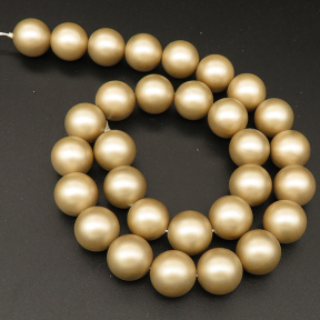Shell Pearl Beads,Round,Frosted,Dyed,Champagne,14mm,Hole:1mm,about 27pcs/strsnd,about 110g/strand,5 strands/package,15"(38cm),XBSP00577ahlv-L001