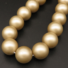 Shell Pearl Beads,Round,Frosted,Dyed,Champagne,14mm,Hole:1mm,about 27pcs/strsnd,about 110g/strand,5 strands/package,15"(38cm),XBSP00577ahlv-L001