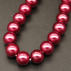 Shell Pearl Beads,Round,Dyed,Dark Red,6mm,Hole:1mm,about 63pcs/strsnd,about 22g/strand,5 strands/package,15"(38cm),XBSP00583vbnb-L001