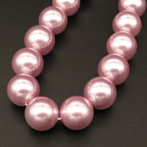 Shell Pearl Beads,Round,Dyed,Light purple,12mm,Hole:1mm,about 32pcs/strsnd,about 80g/strand,5 strands/package,15"(38cm),XBSP00589bhia-L001