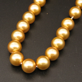 Shell Pearl Beads,Round,Dyed,Champagne yellow,8mm,Hole:1mm,about 48pcs/strsnd,about 36g/strand,5 strands/package,15"(38cm),XBSP00609bbov-L001