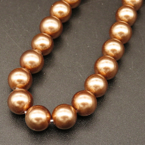 Shell Pearl Beads,Round,Dyed,Champagne,6mm,Hole:0.5mm,about 63pcs/strsnd,about 22g/strand,5 strands/package,15"(38cm),XBSP00618vbnb-L001