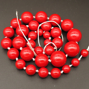 Shell Pearl Beads,Round,Sequence Beads,Dyed,Dark Red,8~16mm,Hole:1mm,about 32pcs/strsnd,about 85g/strand,5 strands/package,18"(45cm),XBSP00624aivb-L001