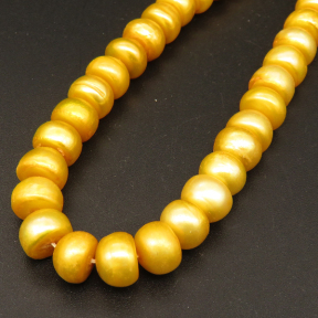 Shell Pearl Beads,Hat,Dyed,Yellow,8*6mm,Hole:0.8mm,about 63pcs/strsnd,about 41g/strand,5 strands/package,18"(45cm),XBSP00681hobb-L001