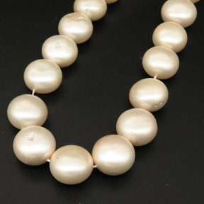 Shell Pearl Beads,Flat Round,Dyed,White,14*9mm,Hole:1mm,about 29pcs/strsnd,about 87g/strand,5 strands/package,16"(40cm),XBSP00690hobb-L001