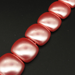 Shell Pearl Beads,Curved square piece,Dyed,Dark Pink,22*19*9mm,Hole:1mm,about 20pcs/strsnd,about 105g/strand,5 strands/package,15"(38cm),XBSP00693hobb-L001