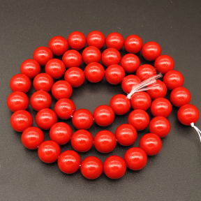 Shell Pearl Beads,Round,Dyed,Dark Red 221,8mm,Hole:1mm,about 48pcs/strsnd,about 36g/strand,5 strands/package,15"(38cm),XBSP00704bbov-L001