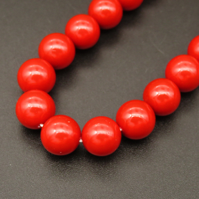 Shell Pearl Beads,Round,Dyed,Dark Red 221,8mm,Hole:1mm,about 48pcs/strsnd,about 36g/strand,5 strands/package,15"(38cm),XBSP00704bbov-L001