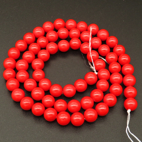 Shell Pearl Beads,Round,Dyed,Red 220,6mm,Hole:0.8mm,about 63pcs/strsnd,about 22g/strand,5 strands/package,15"(38cm),XBSP00707vbnb-L001