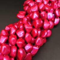 Shell Pearl Beads,Irregular shape,Dyed,Rose red,15*17*12mm,Hole:1mm,about 24pcs/strsnd,about 70g/strand,5 strands/package,15"(38cm),XBSP00710hobb-L001