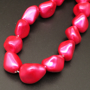 Shell Pearl Beads,Irregular shape,Dyed,Rose red,15*17*12mm,Hole:1mm,about 24pcs/strsnd,about 70g/strand,5 strands/package,15"(38cm),XBSP00710hobb-L001