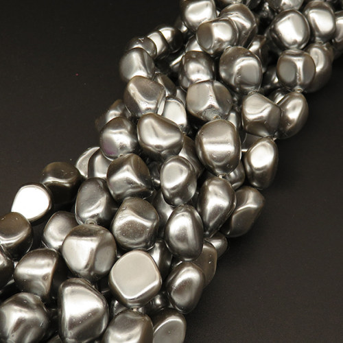 Shell Pearl Beads,Irregular shape,Dyed,Grey,11*12*14mm,Hole:1mm,about 29pcs/strsnd,about 77g/strand,5 strands/package,15"(38cm),XBSP00716hobb-L001