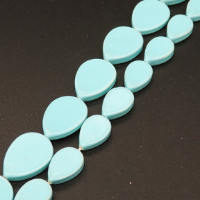Shell Pearl Beads,Flat Drop,Dyed,Light blue,12*16*3mm,Hole:0.5mm,about 25pcs/strsnd,about 29g/strand,5 strands/package,16"(40cm),XBSP00720hobb-L001