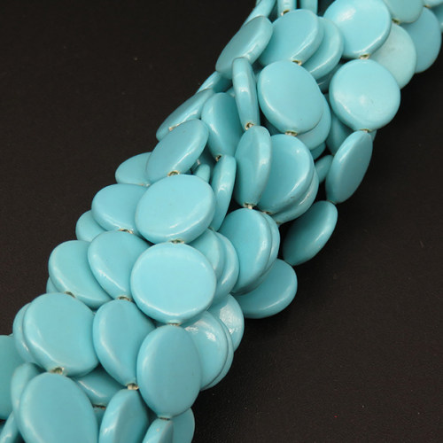 Shell Pearl Beads,Flat Round,Dyed,Light blue,10*3mm,Hole:0.5mm,about 39pcs/strsnd,about 20g/strand,5 strands/package,16"(40cm),XBSP00723hobb-L001