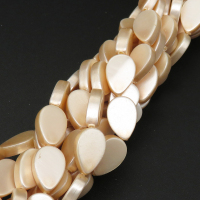 Shell Pearl Beads,Flat Drop,Dyed,Champagne,7*8*3mm,Hole:0.5mm,about 34pcs/strsnd,about 25g/strand,5 strands/package,16"(40cm),XBSP00728hobb-L001